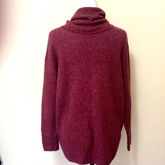 Michael Kors NEW Ruby Red Oversize Relax Fit Cowl Neck Sweater Pullover S/M - Picture 11 of 16